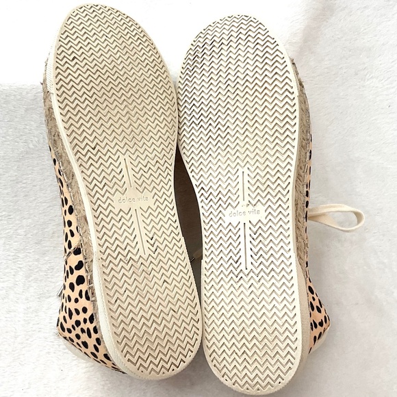 Leopard Print Dolce Vita Morris Espadrille Glitter Embossed Lace Up Sneaker Sz 8 - Picture 13 of 15